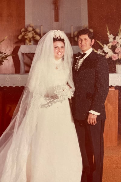 Claudia Gomez's parents on their wedding day.
