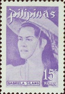 Photo of a postage stamp featuring Gabriela Silang